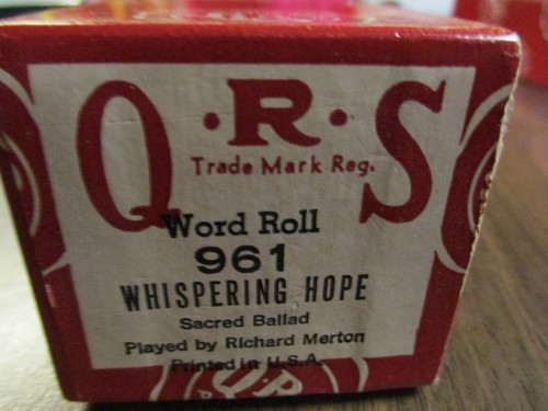 Qrs piano roll whispering hope - qrs,