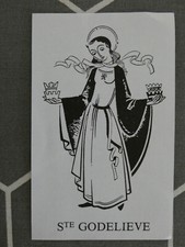 Image pieuse sainte Godelieve , biographie au verso