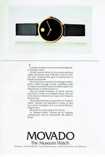 publicité Advertising 1023 1990   montre Movado the museum watch