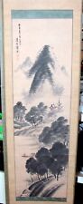 Chinese Japanese Hanging Watercolour Scroll LANSCAPE OF MOUNTAIN Signed