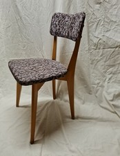 ANCIENNE CHAISE SCANDINAVE MOUCHETE DE COULEUR VIOLETTE VINTAGE