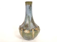 Vase grès polychrome Denbac décor libellules Innoxa Art Nouveau début XXème