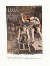 1922 G. TOPFER fouet spanking fessée curiosa erotica gravure ancienne eros bdsm