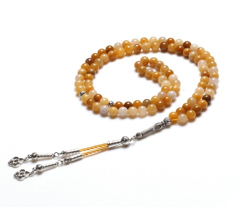 Natural 8mm yellow jade stone - yellow,