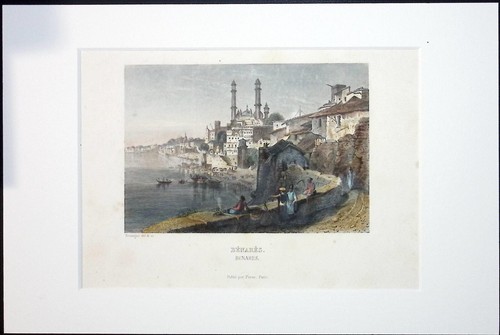 Gravure colorisée 19ème