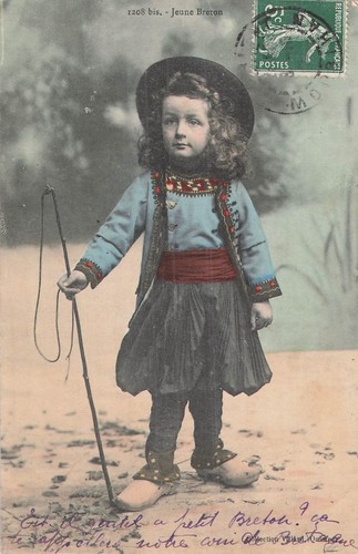 Jeune breton cravache - cp,