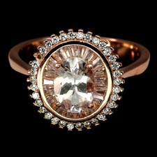 925 Bague en Argent Ovale Rose