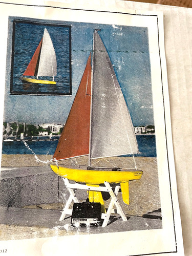 Pond sailing yacht blue - pond, 32"