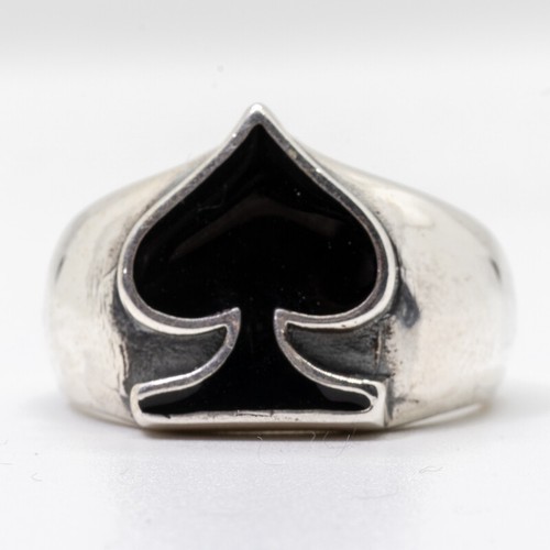 Bague ace spades argent - of, en