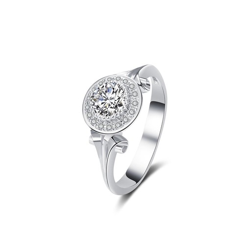 Solitaire halo ring - halo, cz