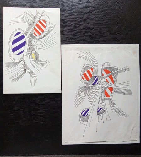 1970 abstract drawings - abstract, drawings.