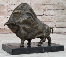 Western Bronze Cuivre Picasso Abstrait Corrida Bull Ox Art Déco Statue Sculpture