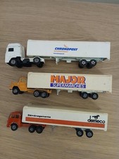 MAJORETTE LOT CAMION SEMI REMORQUE PUB CHRONOPOST MAJOR SUPERMARCHES DEMECO 1/10