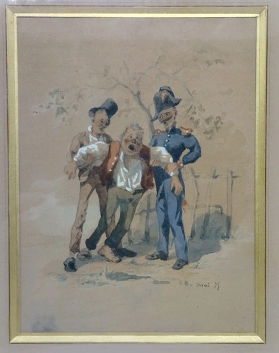 Aquarelle dessin xixe - dessin,