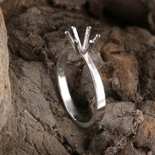 Bague solitaire en argent sterling 925 bijou pierre précieuse taille 6X6 mm f...