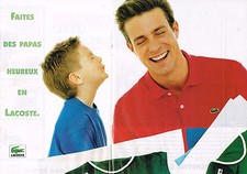 PUBLICITE ADVERTISING 114  1995  LACOSTE   polos pour homme & enfant ( double pa