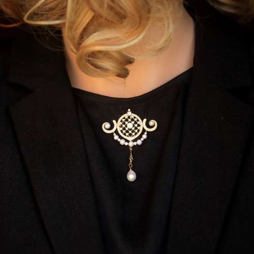 Broche doré longue fine - doré,