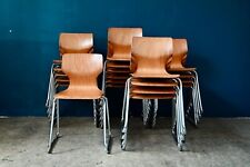 Série 40 chaises design vintage scandinave Pagholz Flötotto en métal chromé