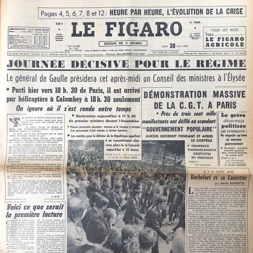Journal figaro mai - figaro, 1968