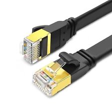 Câble Ethernet Réseau RJ45 Cat7 10Gbps 600MHz Plat Noir 1m à 60m LAN PC Gaming