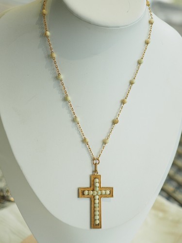 Collier croix pendentif ancien - collier,