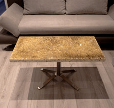 Table basse rectangulaire 80x40cm Pierre Giraudon résine et éclats de verre