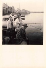 ANCIENNE PHOTOGRAPHIE COLLECTION PÊCHE JOLIE SCENE DE PÊCHE DEPUIS LES QUAIS