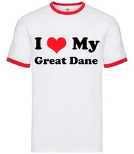 I Love My Dogue Allemand - Hommes Contraste - Chiot Chien Canin Animal Danois