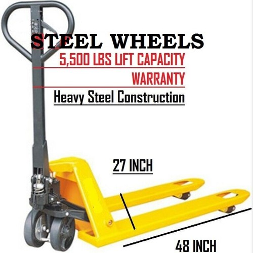 Pallet truck 5500lb cap - cap, 27x48