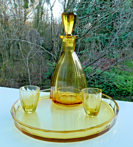 Service art deco cristal jaune - deco,