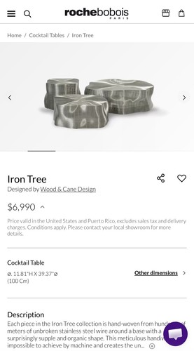 Roche bobois iron - roche, tree