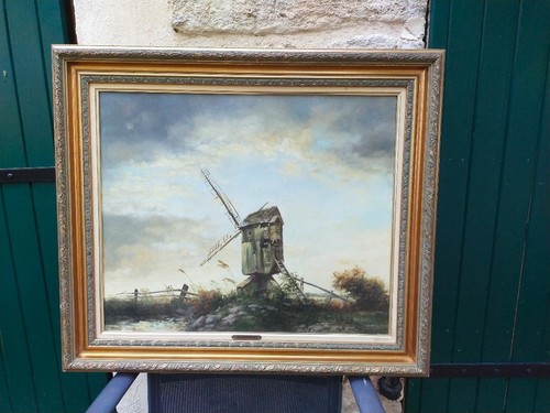 Tableau 65x54 moulin vent - tableau, cm