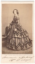 Madame Baronne Emmanuel CHAZAL née GRAFF circa 1860 Belgique Photo CDV Noblesse