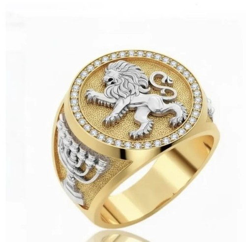 14k gold lion - lion, ring