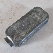 Vintage Tank France Oiler Oil Squirt Can metal antique old Military silver #552