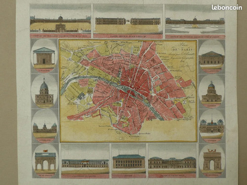 Rare carte paris 1814 - paris,