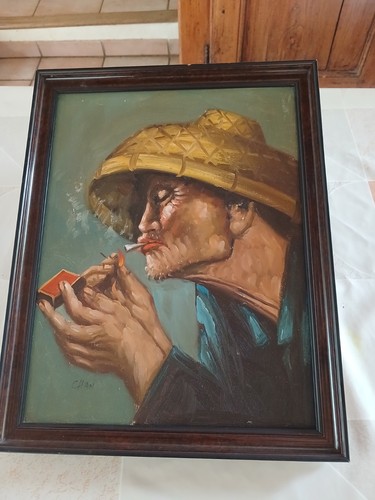 Ancien tableau huile sur toile - ancien,