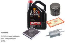FEBI BILSTEIN Inspection set 5 L Motul 8100 + X-propre 5W30 pour VW Polo 6R 6C.