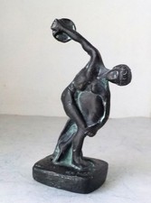 Discobole copie de Myron en plomb patiné bronze Grèce antique - A2