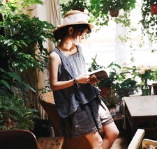 Jupe courte lin short large