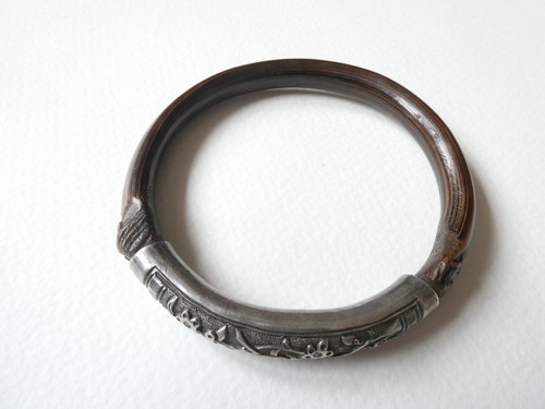 Bracelet jonc argent bois - jonc, et