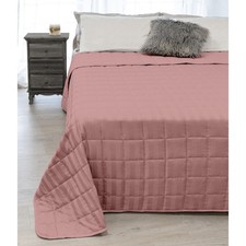 Couvre-lit matelassé RASATIN rayé SOLID PINK Double