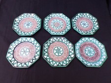 ROBERT PICAULT - LOT DE 6 ASSIETTES  OCTOGONALES  -