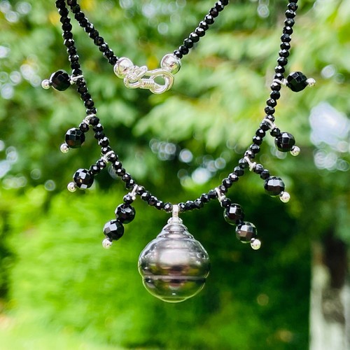 Collier argent perle - collier, noire
