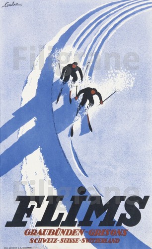 Flims ski suisse rhfg - ski, poster