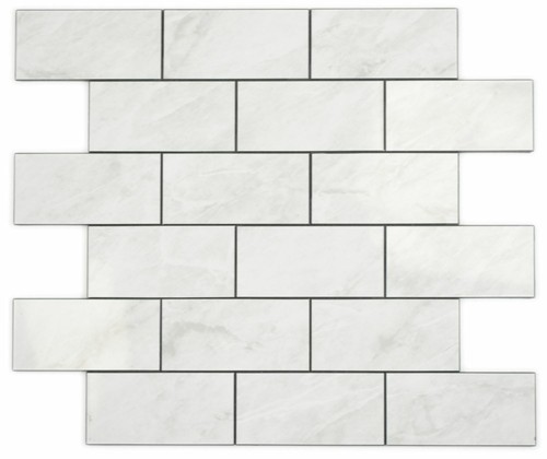 Mosaïque blanc aspect pierre - blanc,