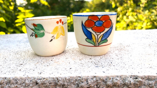 Anciens coquetiers faience - 2,