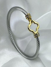 Bracelet manchette trèfles - bracelet,