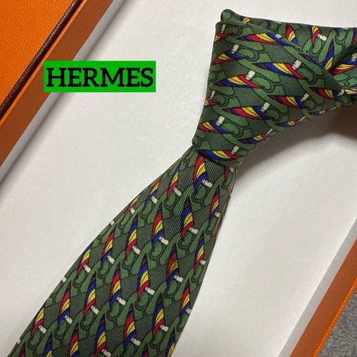 Cravate hermes soie verte - cravate, 143