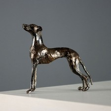 Lévrier Argenté Ancien Décoration Italie du XXe Siècle Original